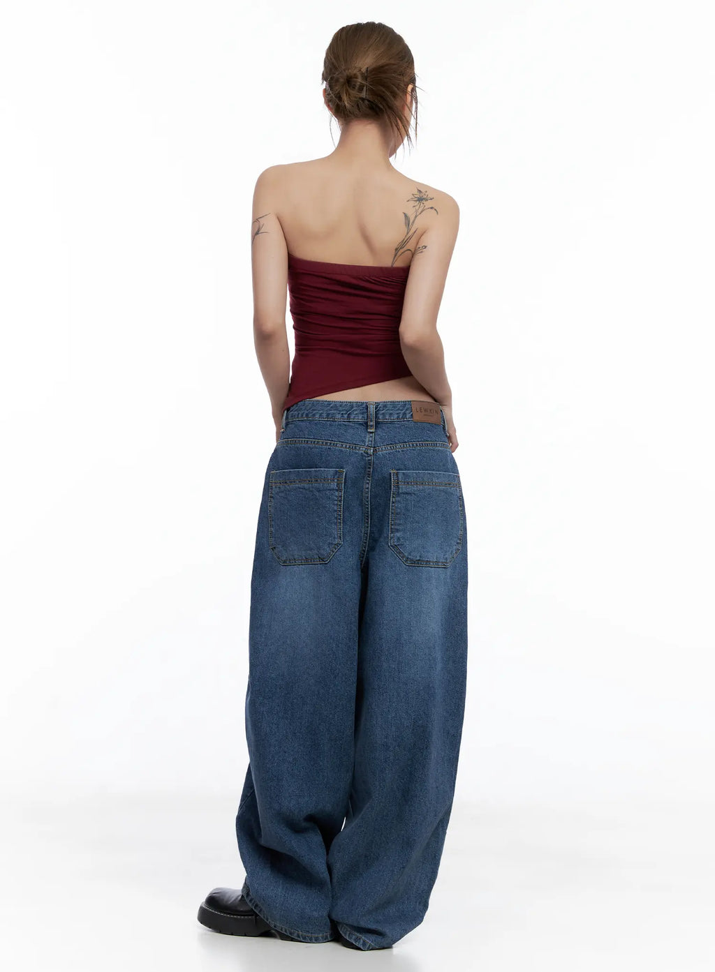 Asymmetric Button Tube Top CL510