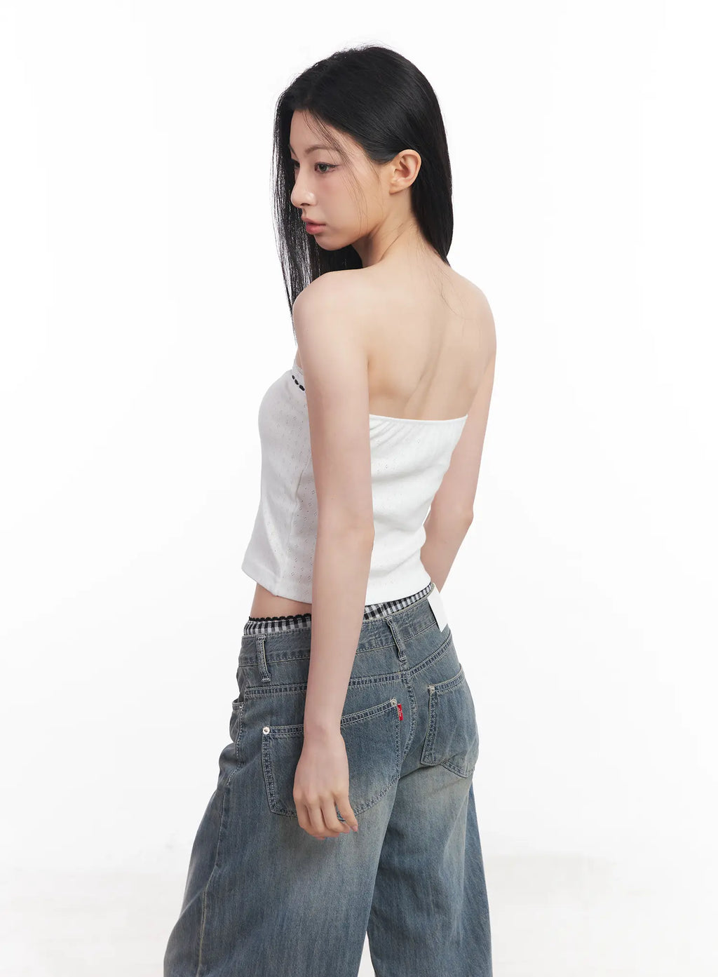 Lace Ribbon Tube Top CU510