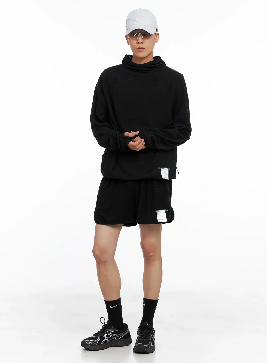 Men's Logo Detail Long Sleeve Hoodie IS502