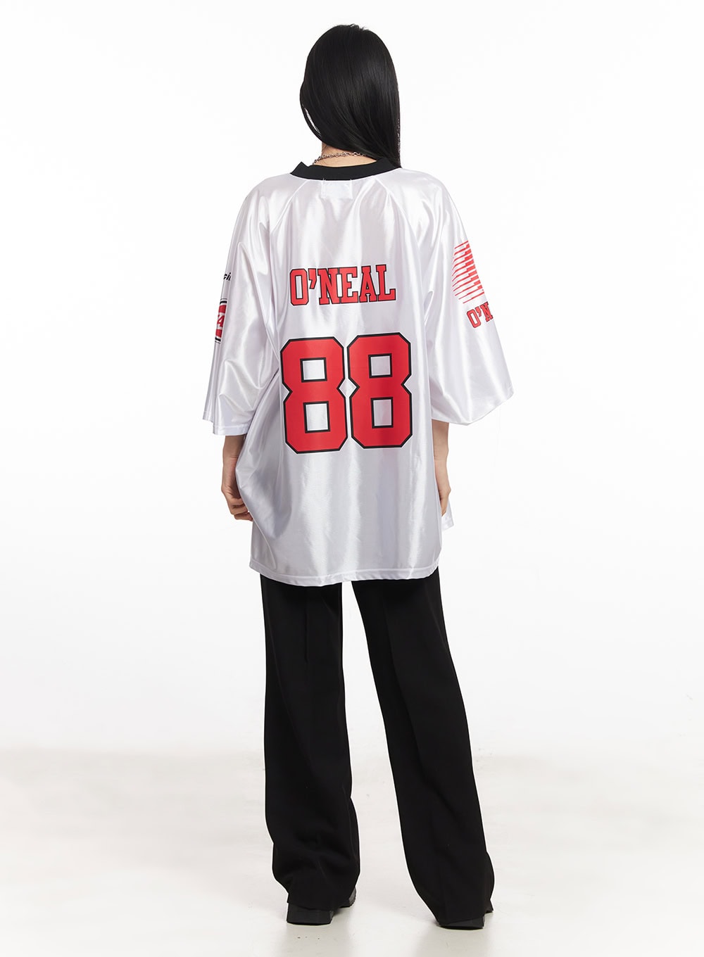 Glossy Oversize Jersey Top CA516