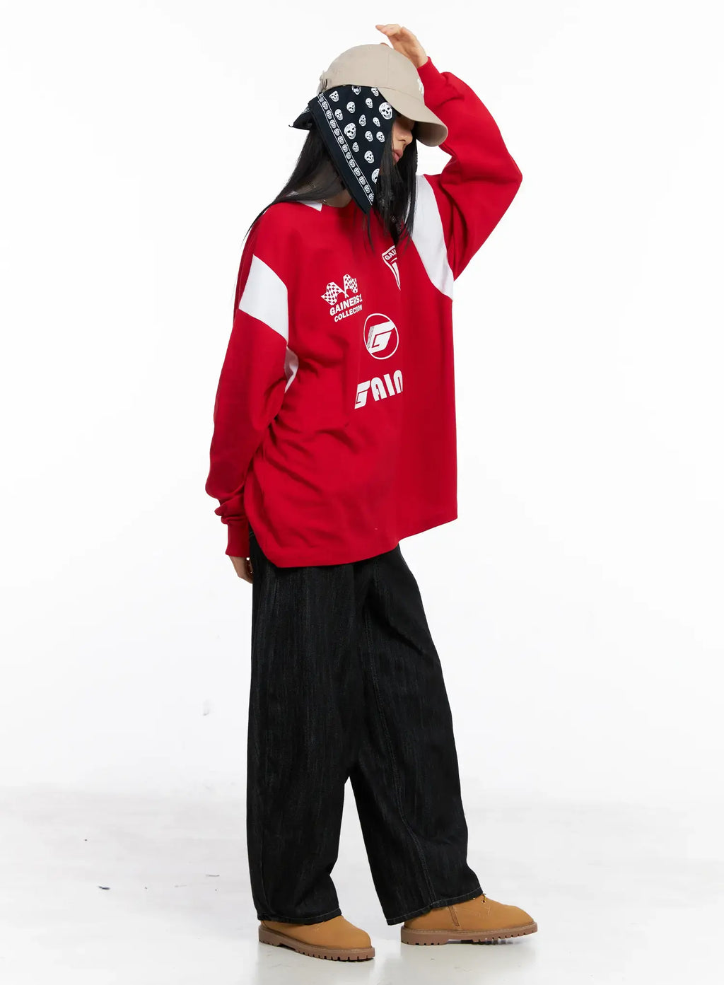 Oversized Graphic Jersey Sweatshirt CS509