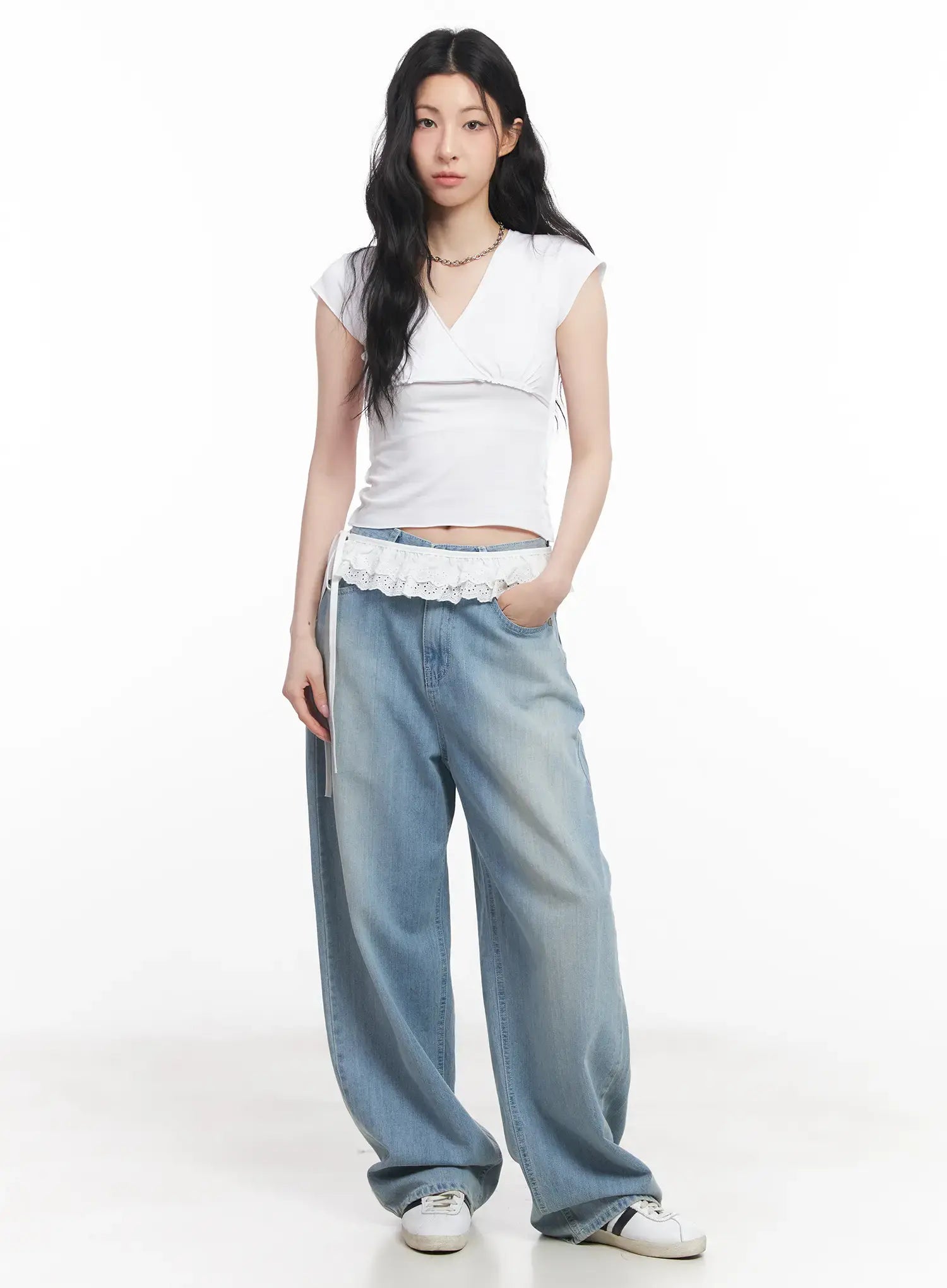 Rose Washed Baggy Summer Denim Jeans CU511