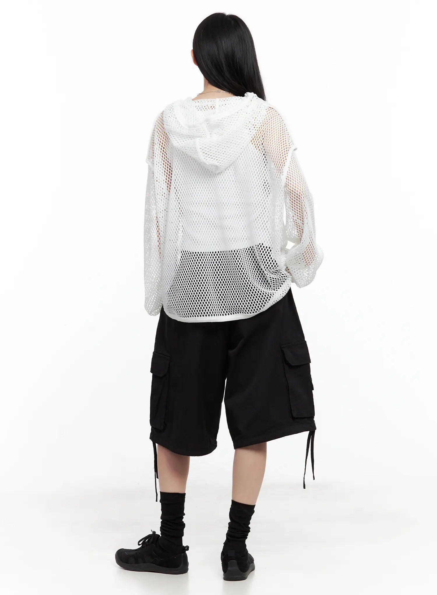 Oversized Mesh Hoodie CU530