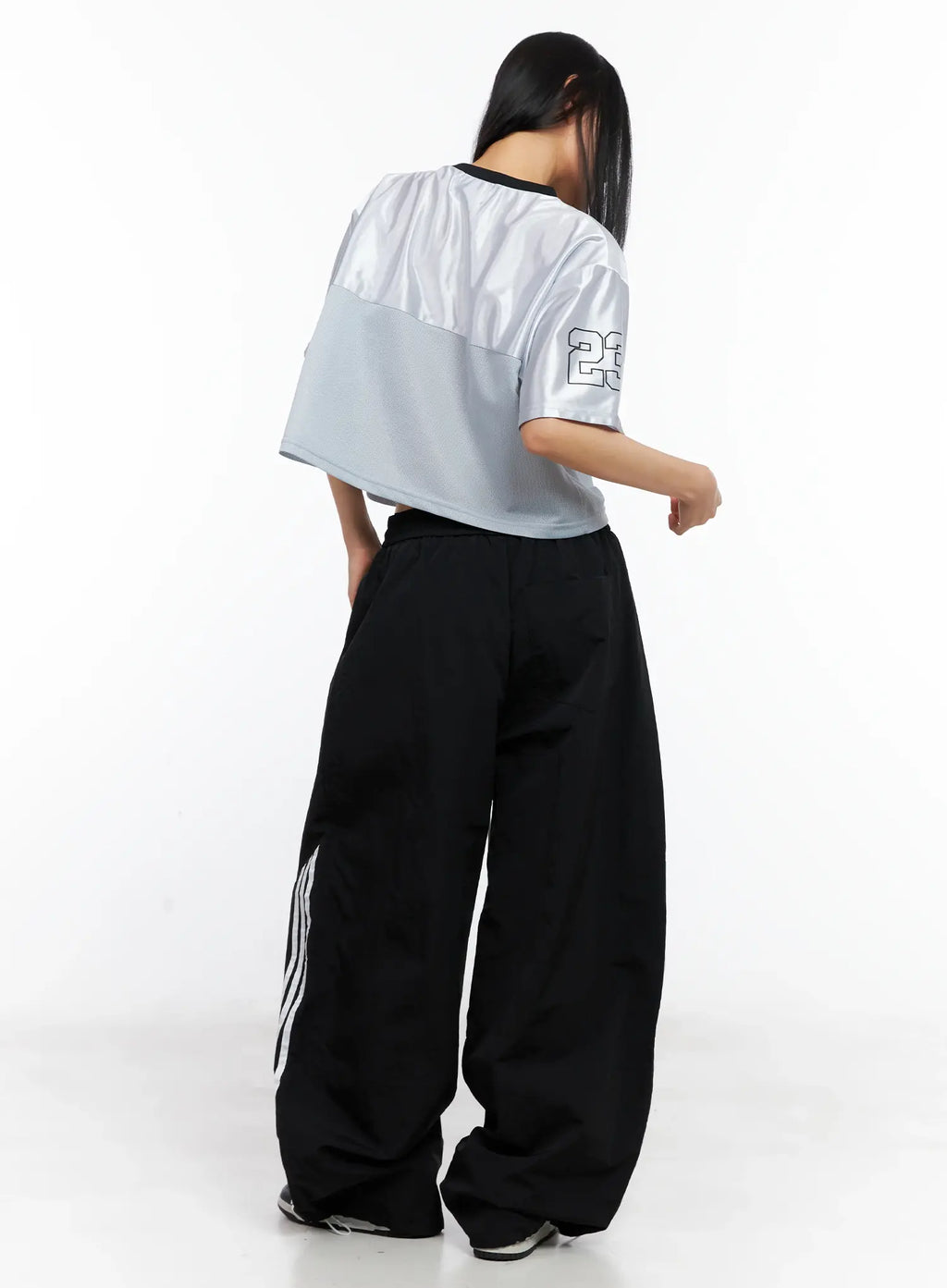 Wide-Leg Drawstring Track Pants CL529