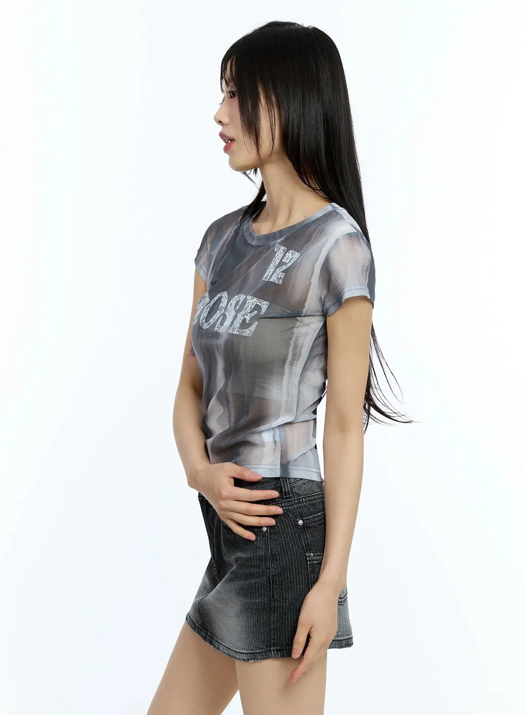 Sheer Graphic Tee IU525