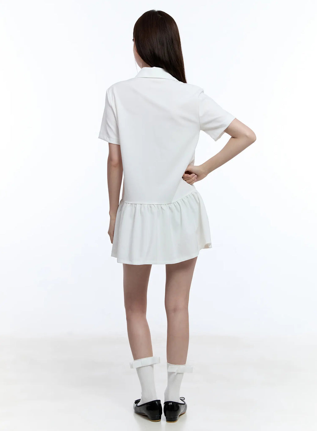 Collared Frill Mini Dress CU513