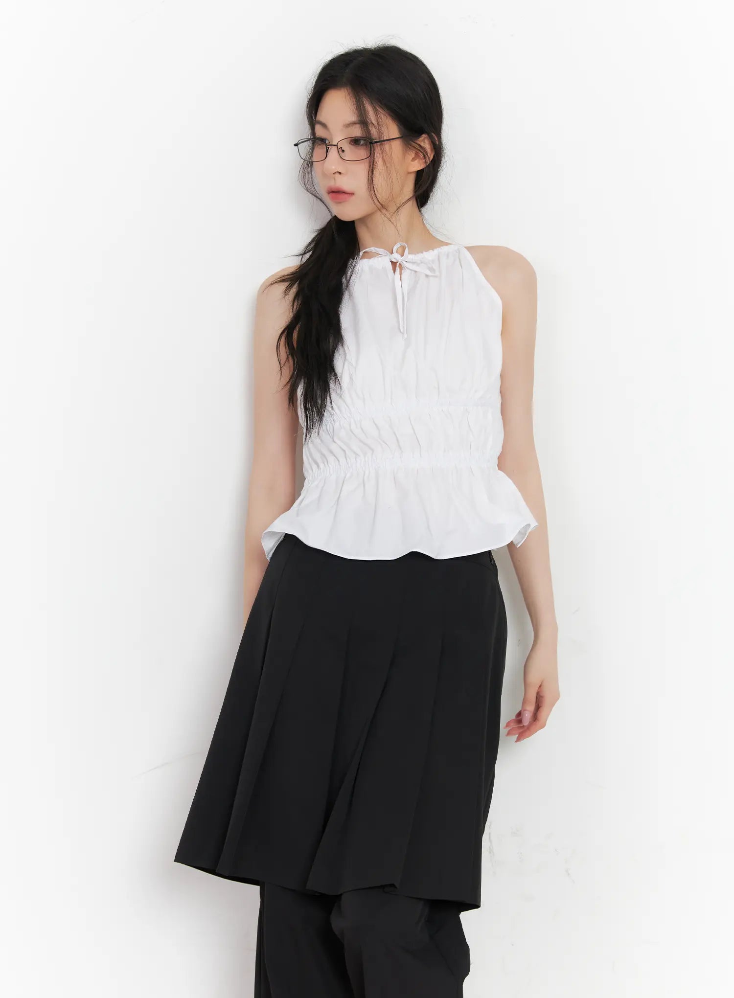 Shirred Halter-Neck Blouse CU510