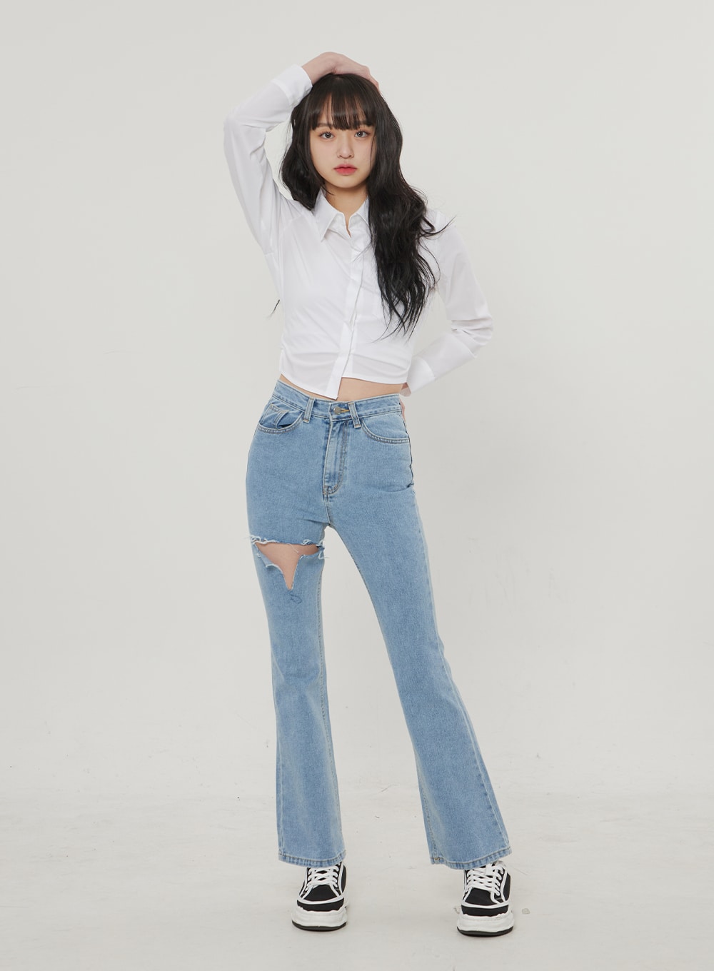 Ripped Bootcut Jeans BF306