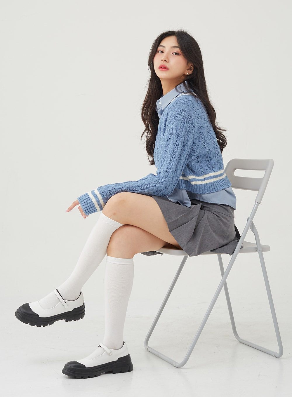 Basic Tone Down Color Crop Shirt BG23