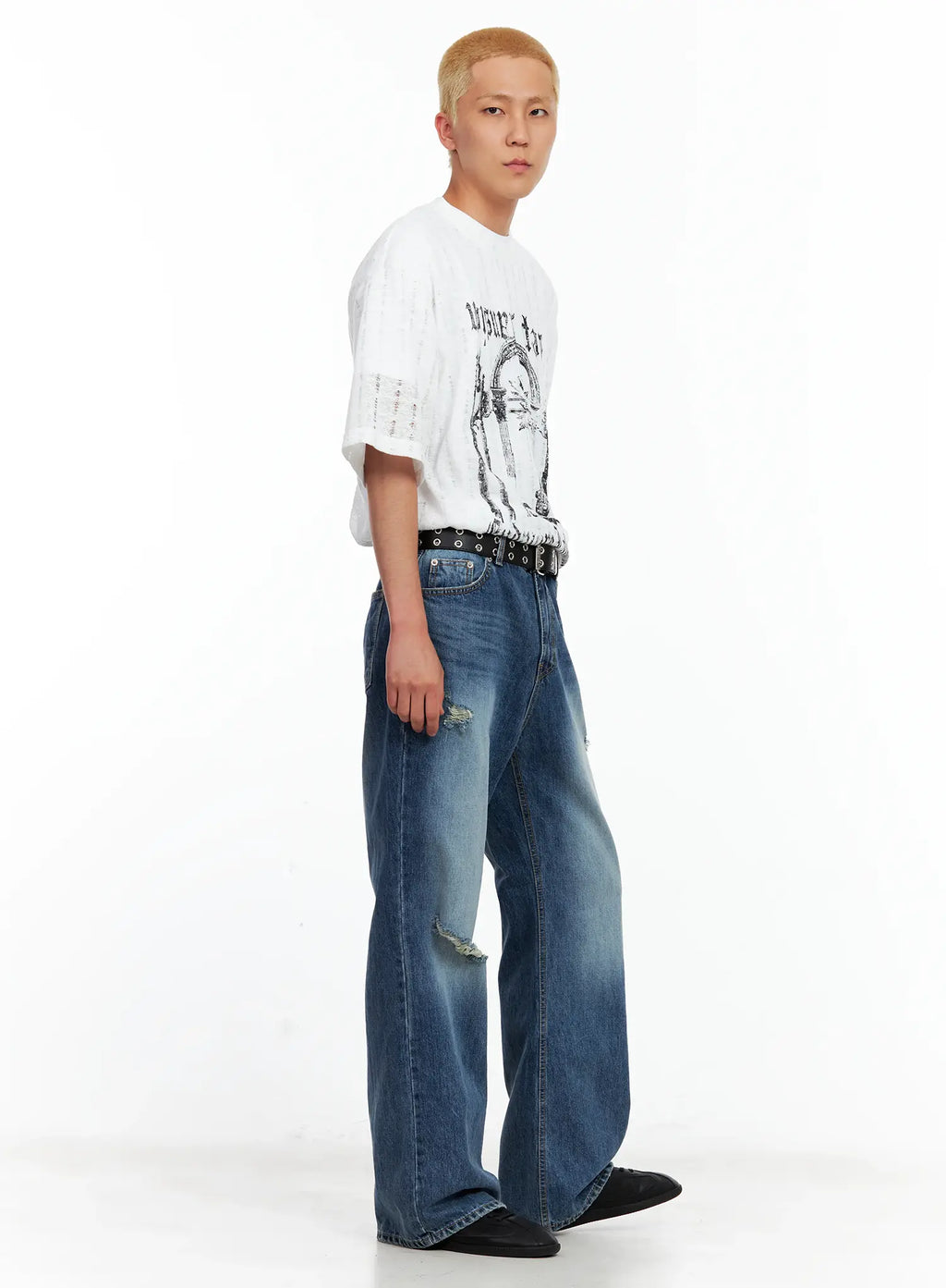 Men's Grunge Gothic Knit Tee IL514