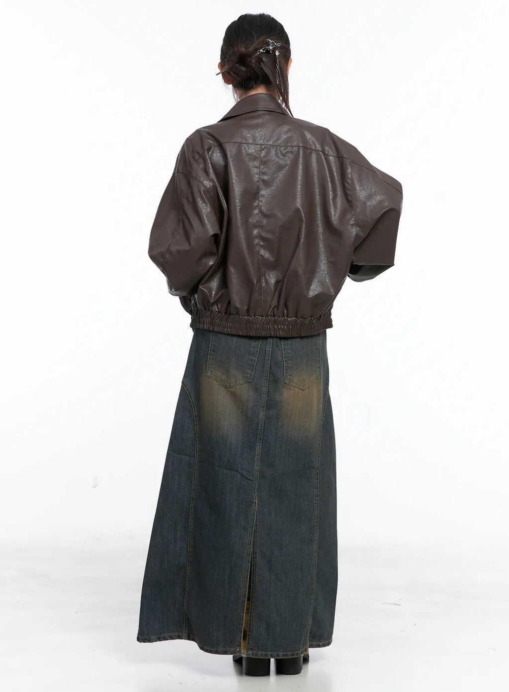 Oversized Vegan Leather Blouson Jacket CS503