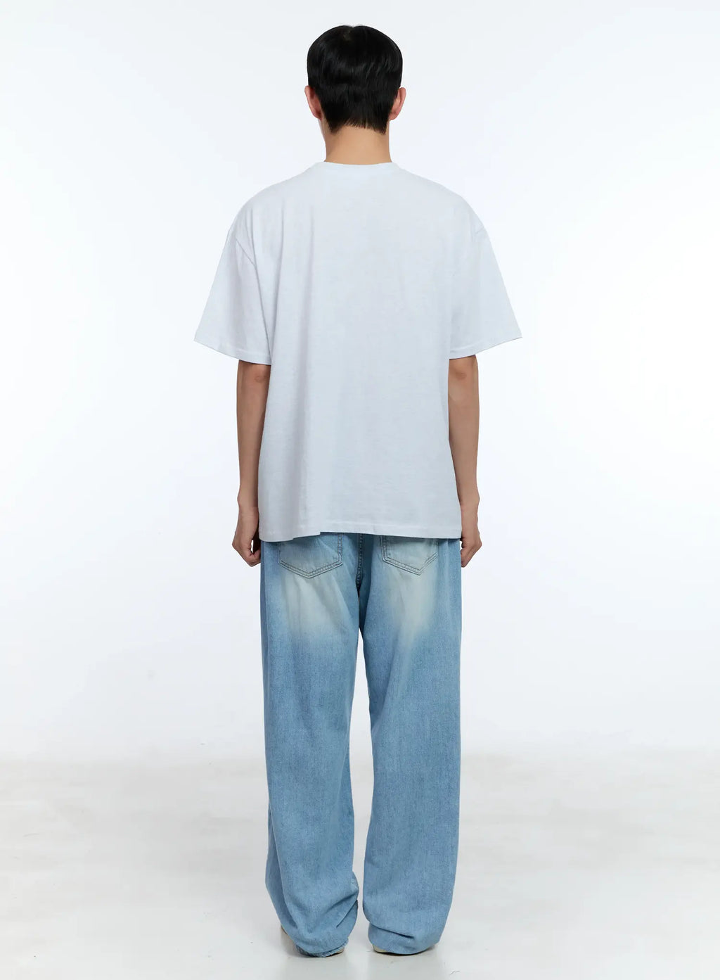 Men's Washed Wide Denim Pants IL517