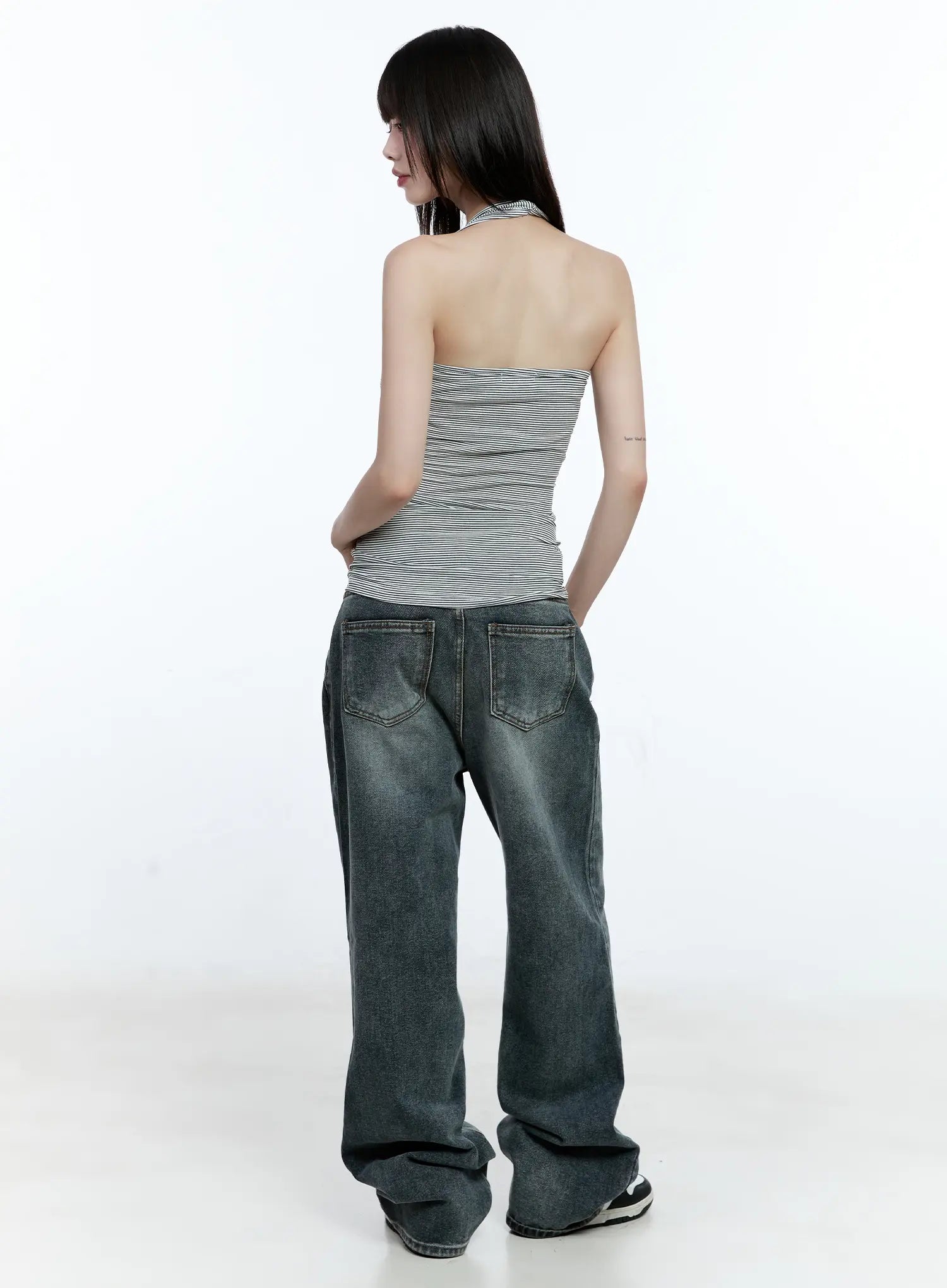 Soomin Vintage-Wash Wide-Leg Jeans CG511
