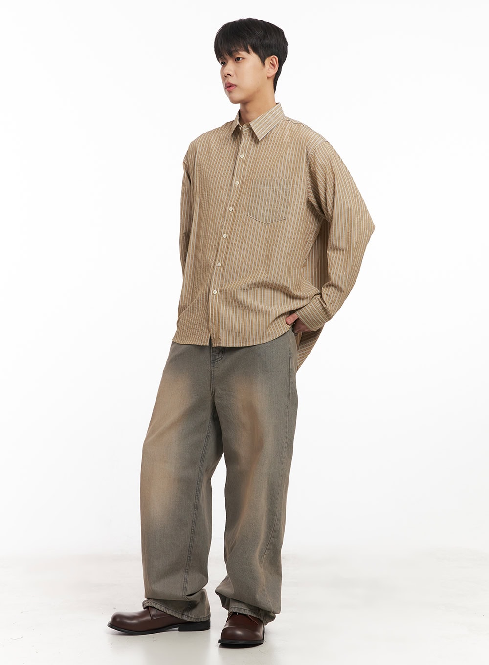 Men's Washed Straight-Leg Jeans IM514