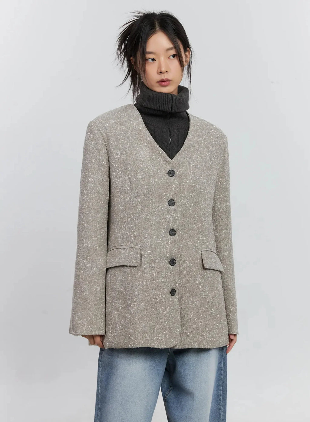 Chic Button-Up Jacket IS515