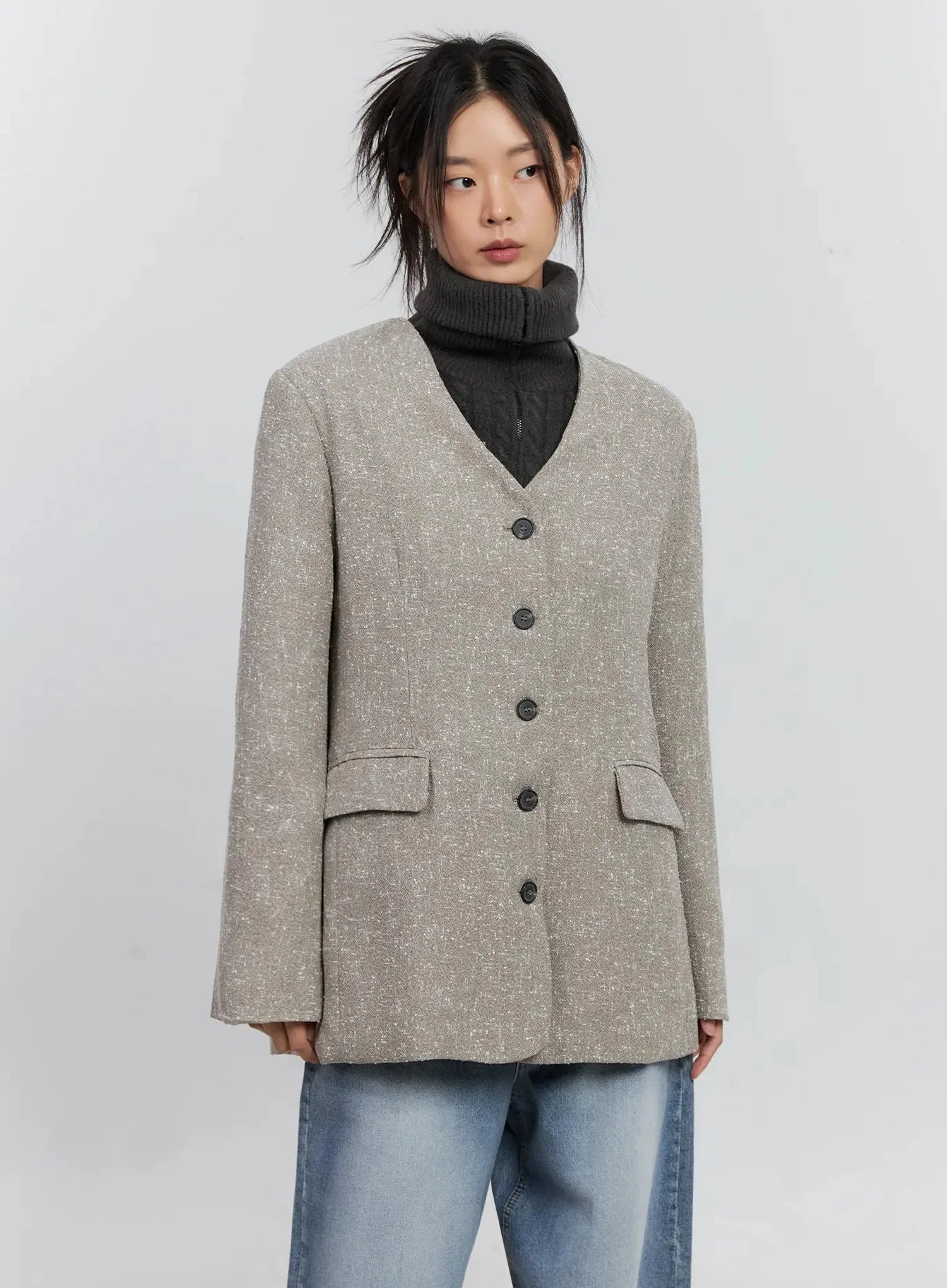 Chic Button-Up Jacket IS515