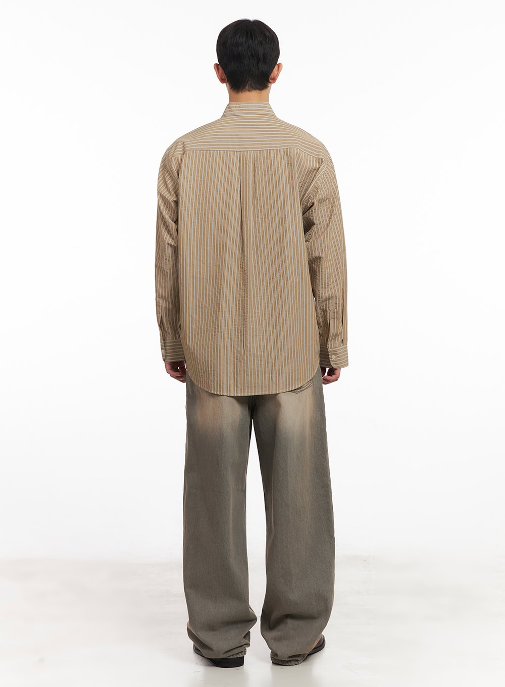 Men's Oversized Stripe Collared Shirt IM514