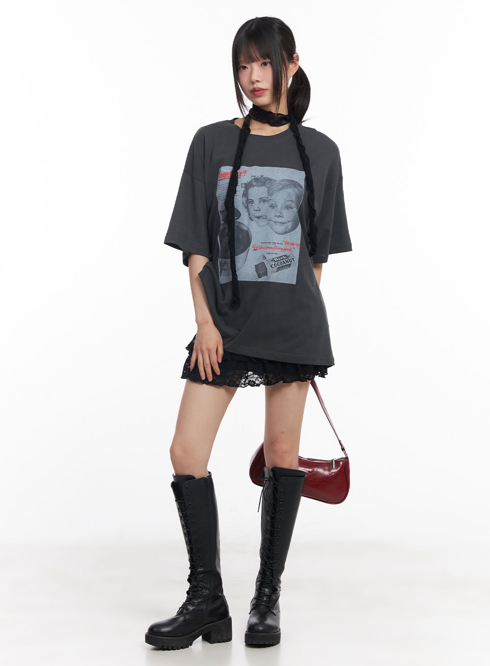 Oversized Cotton Graphic Tee CY512