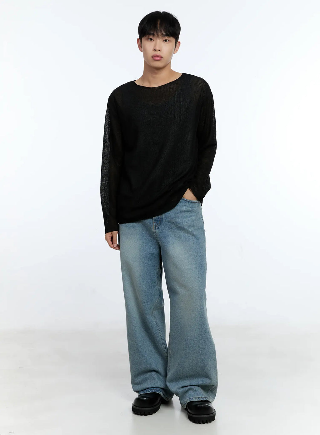 Men's Lightweight Long Sleeve Knit Top IG519