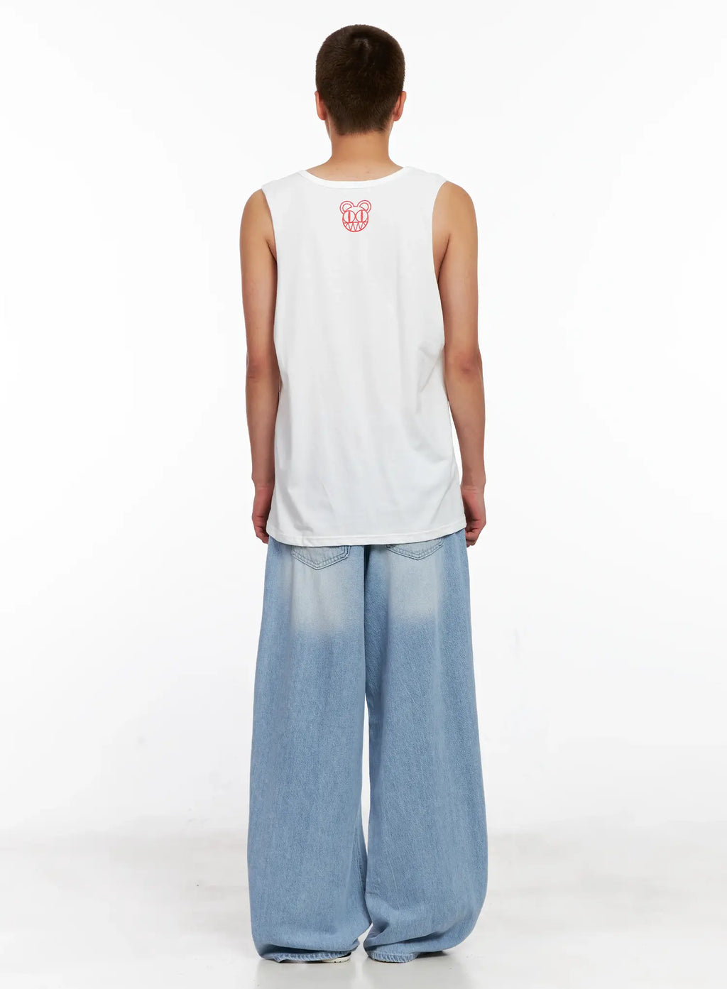 Men's Light-Wash Denim Jeans IG508