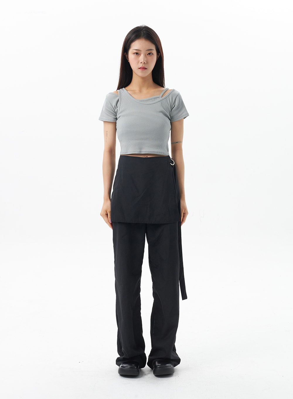 Layered Cropped Tee OU319