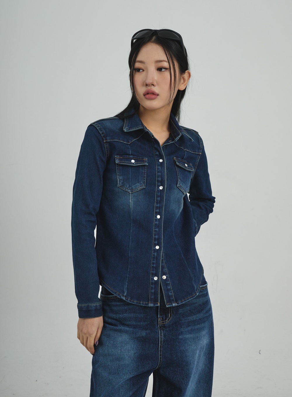 Button Denim Shirt CD09