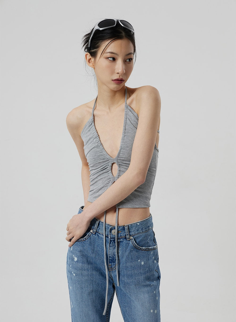 Neck strap Cropped Top CF309