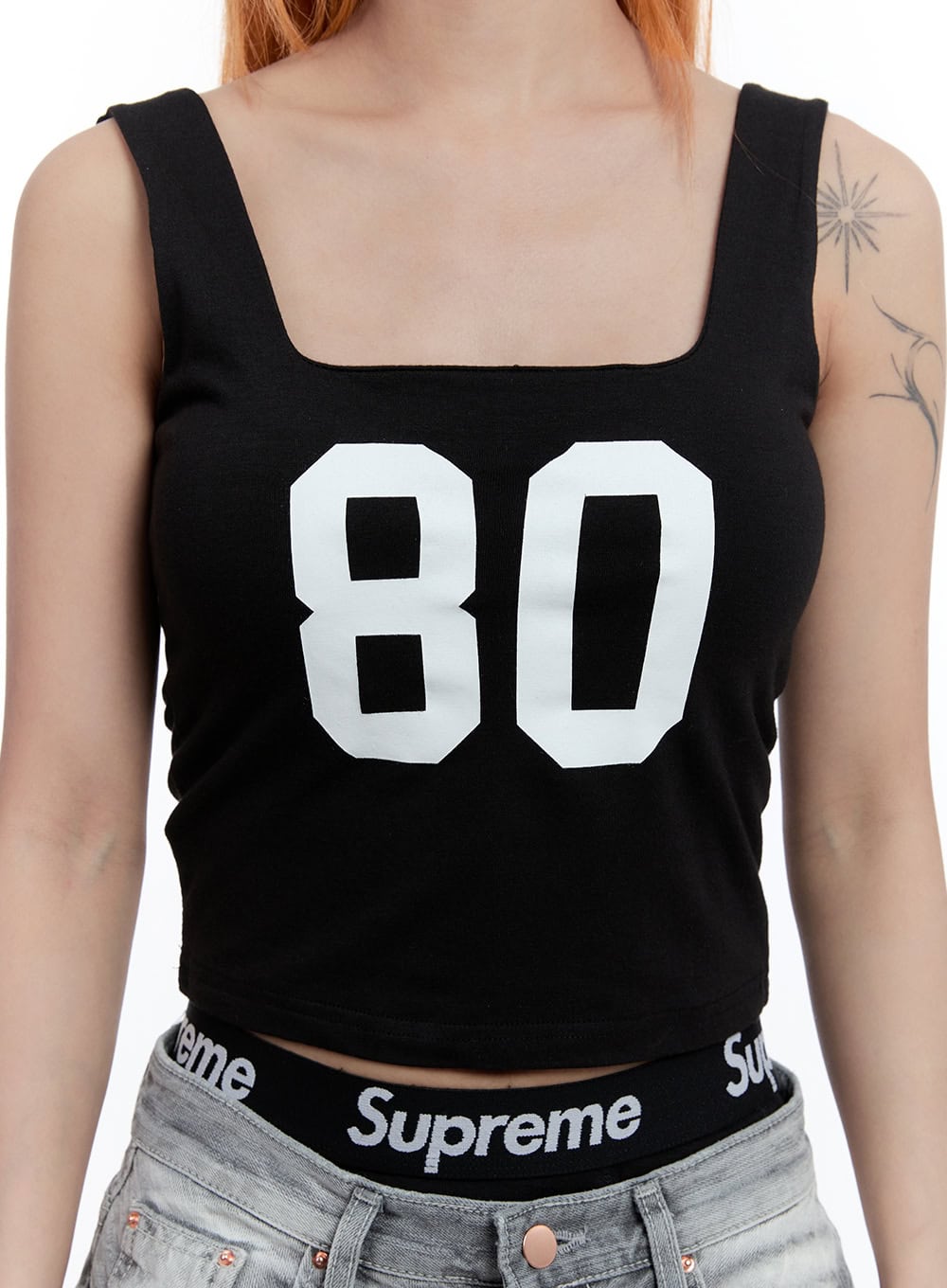 Graphic Square-Neck Tank Top CU502