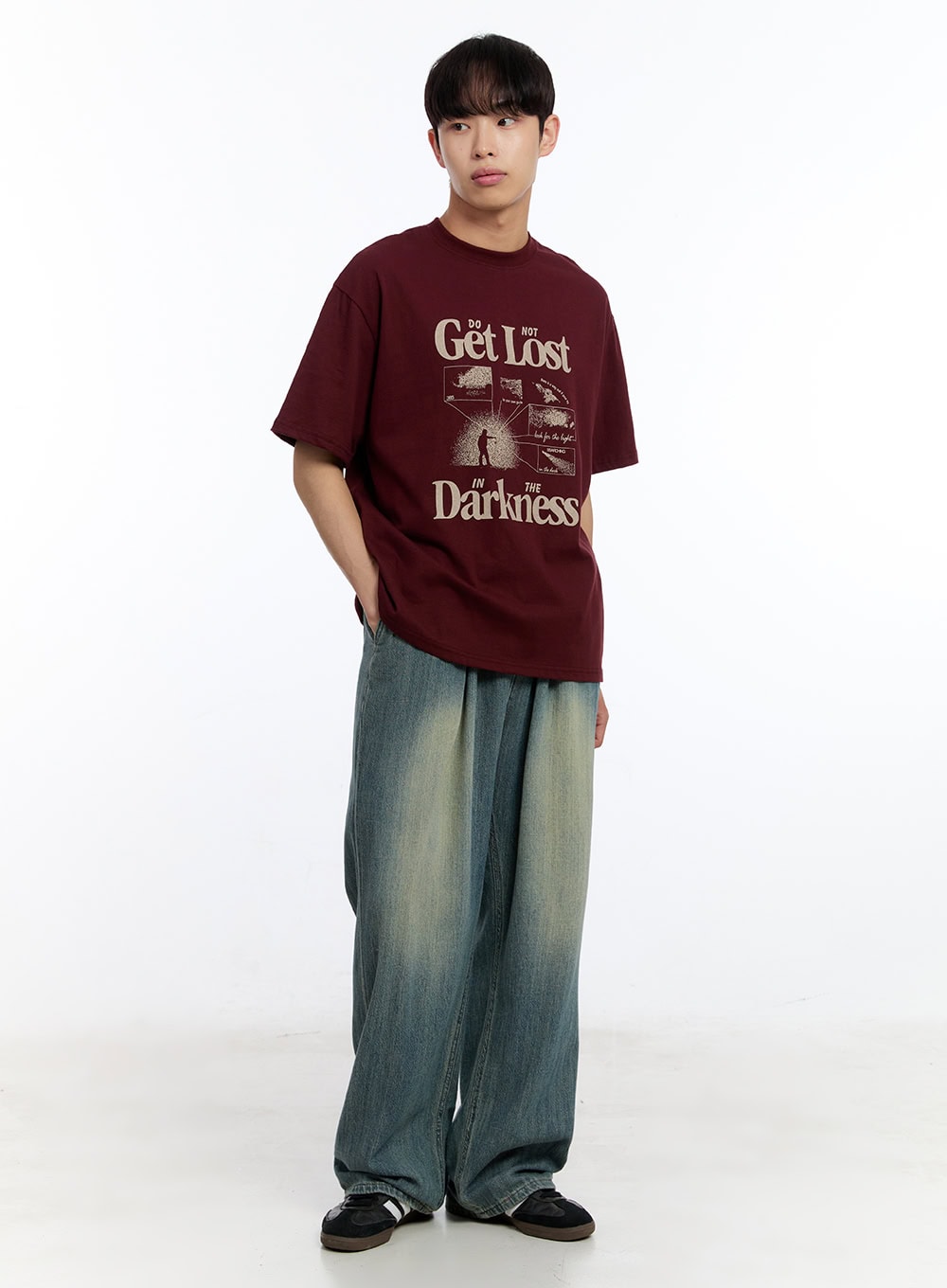 Men's Pintuck Denim Sweatpants (Blue) IY529