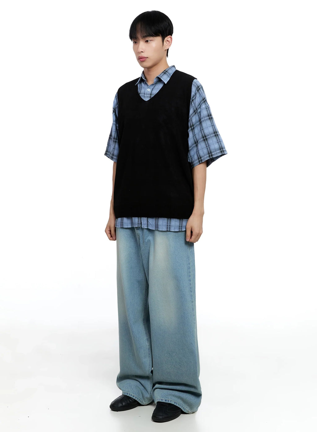 Men's Mid-Wash Baggy Jeans IG520