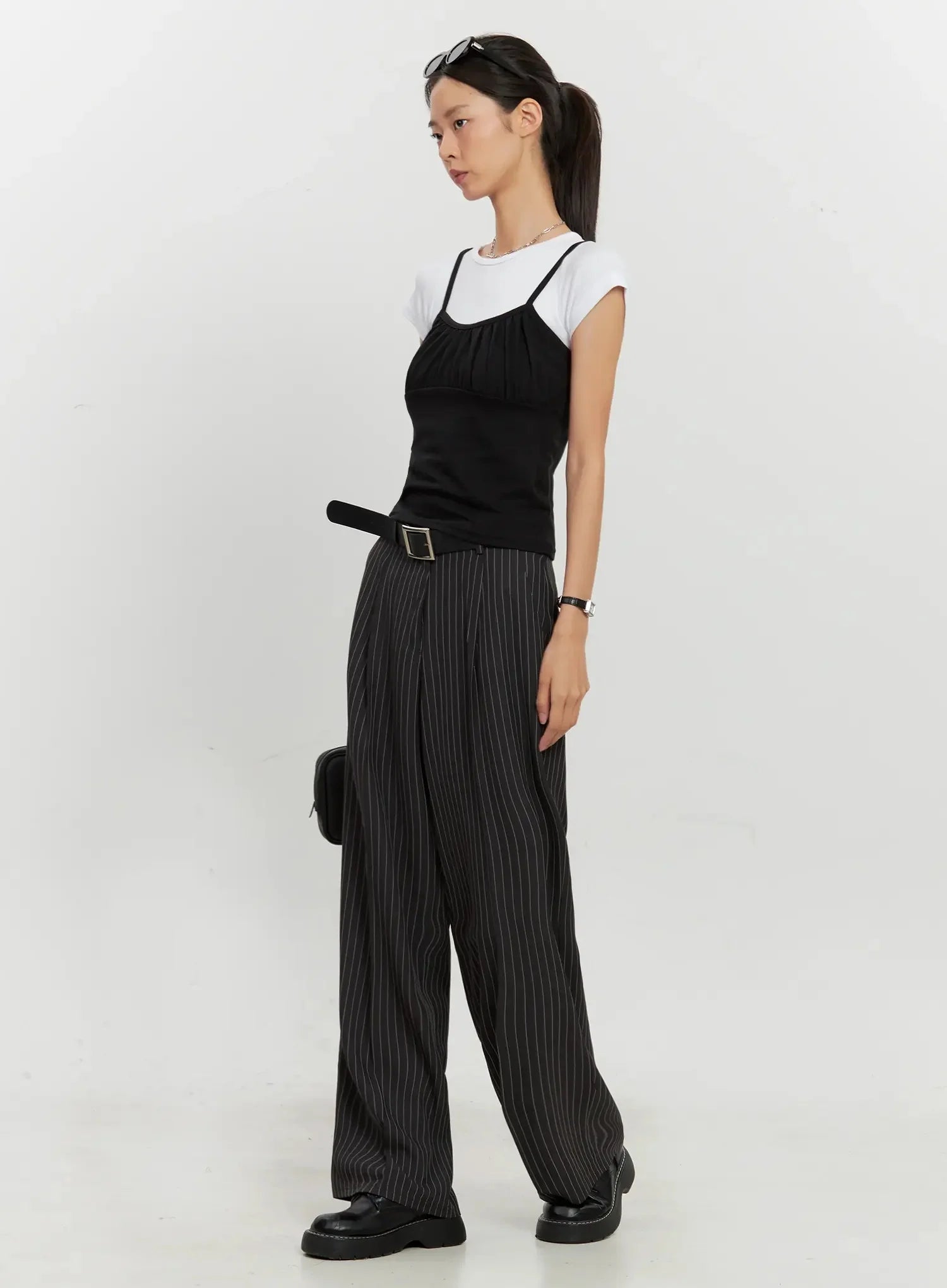 Pinstripe Wide-Leg Trousers IL528