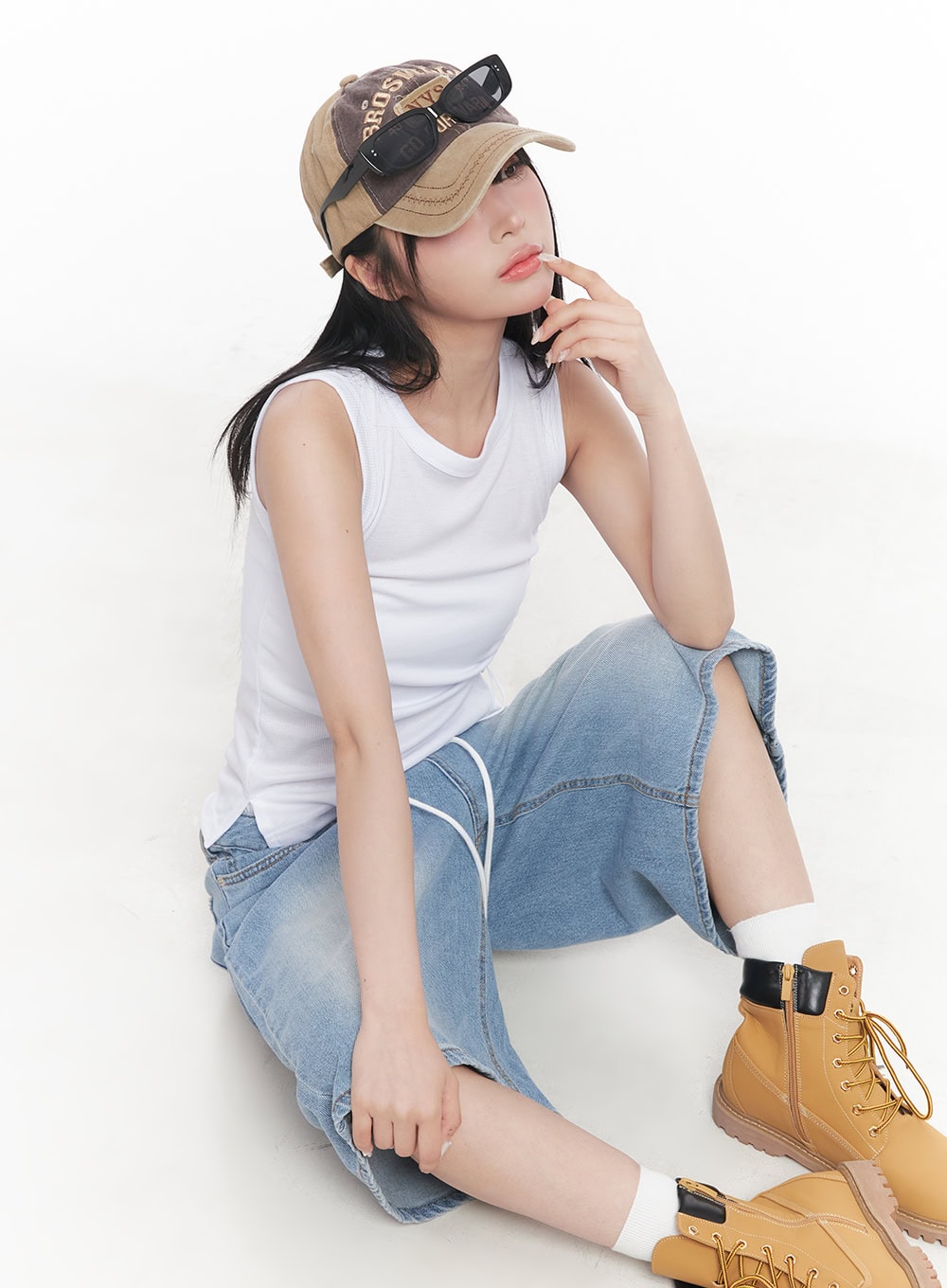 Shirred Crop Tank Top CY527