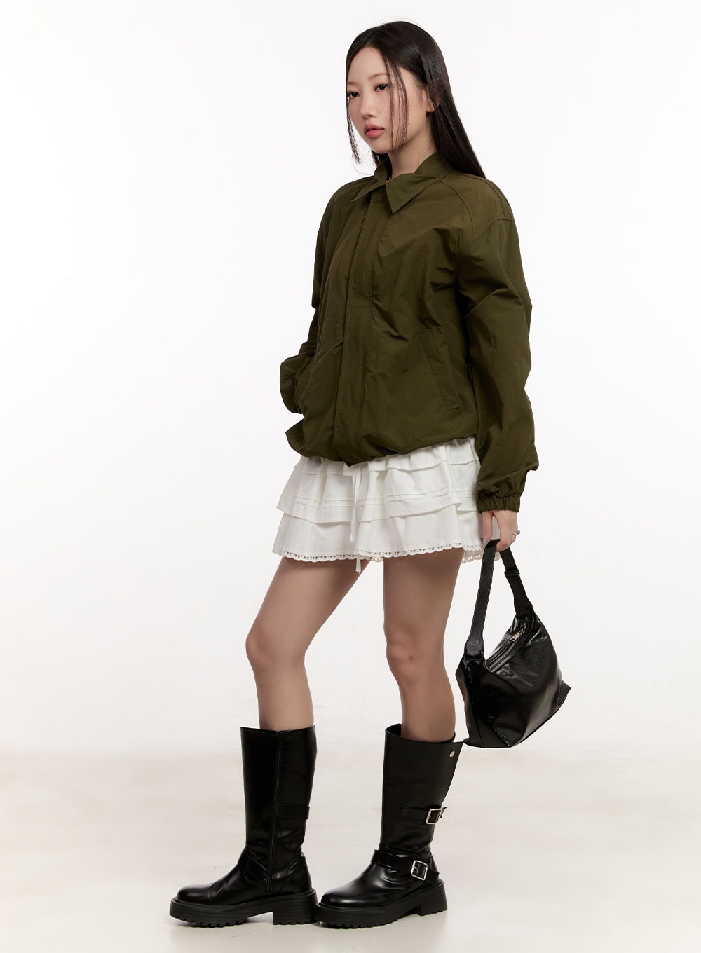 Collared Loose-Fit Windbreaker Jacket CM510