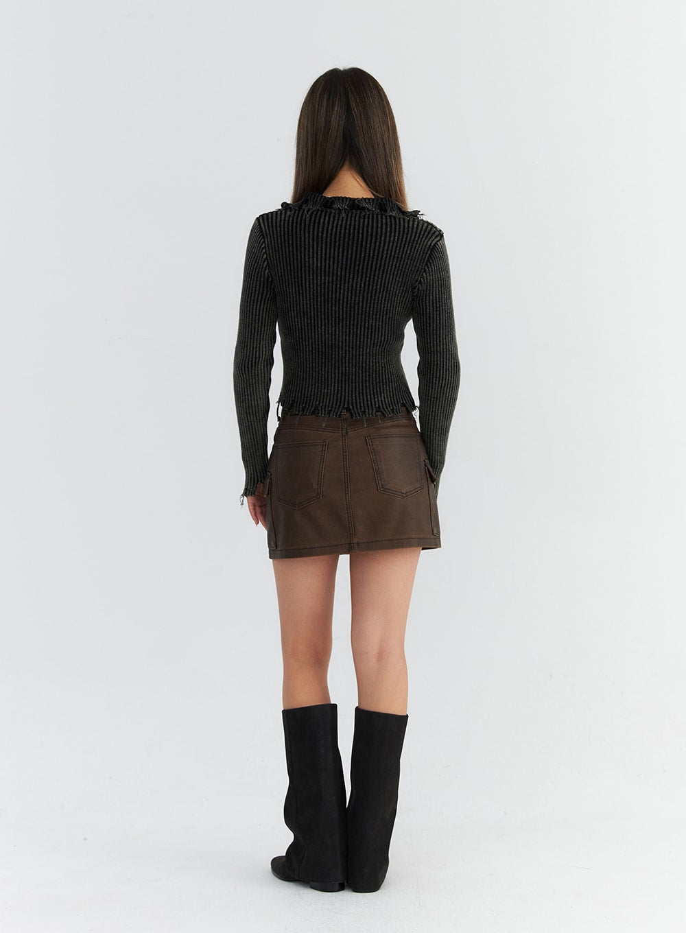Faux Leather Cargo Mini Skirt CO310