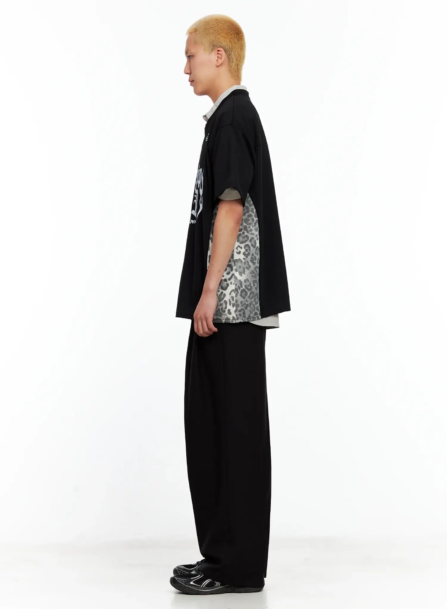 Men's Pleated Wide-Leg Pants IL511