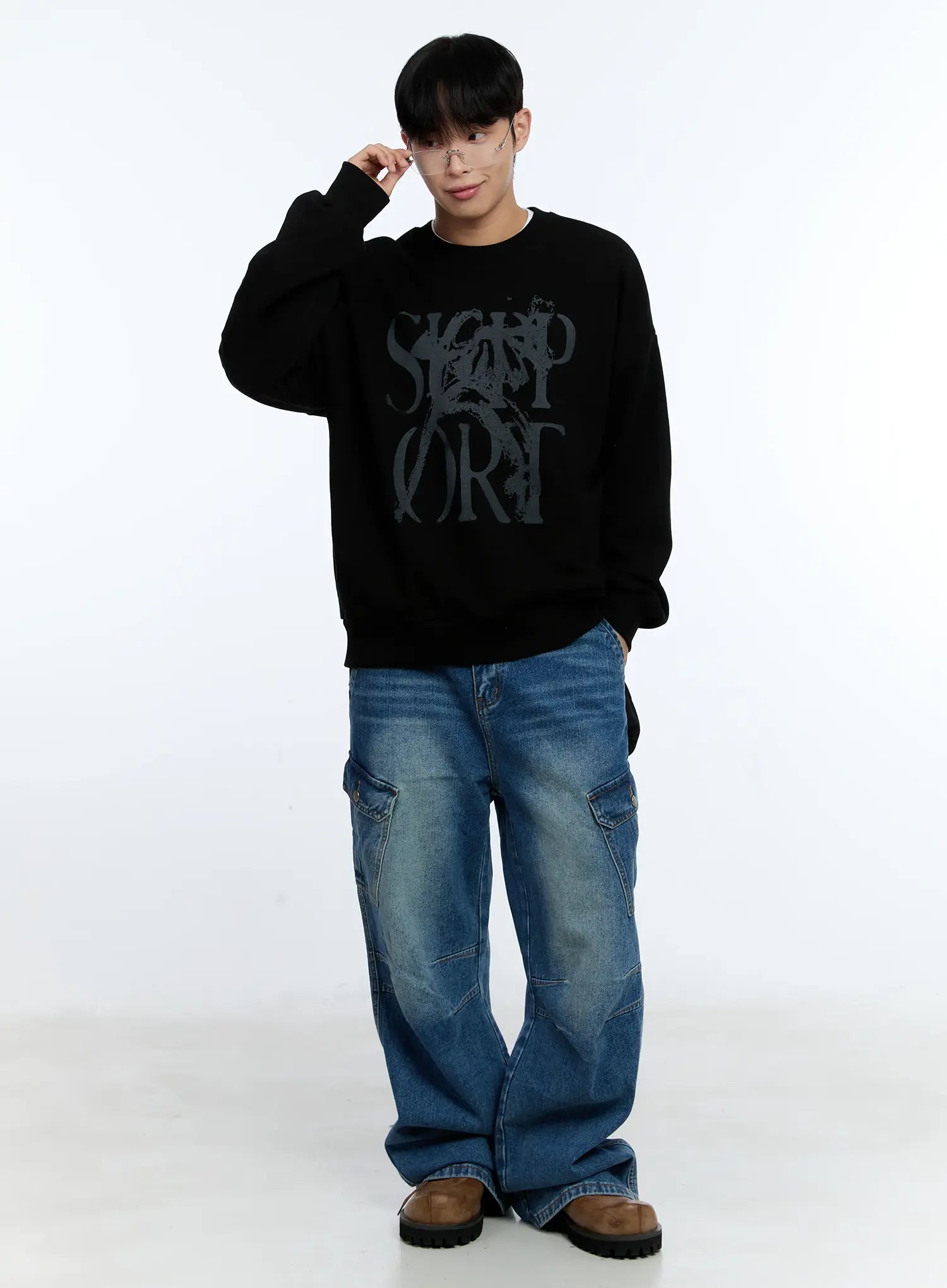 Men's Grunge Graphic Sweatshirt IG515