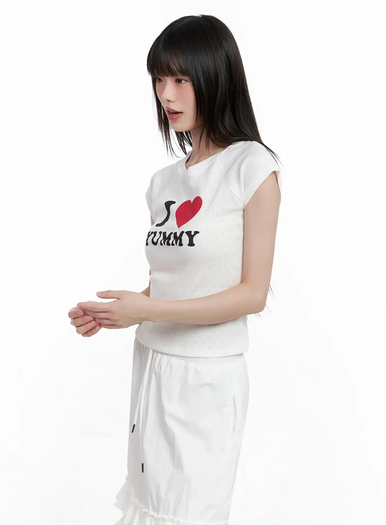 I Love Yummy Cropped Graphic Tee IL528