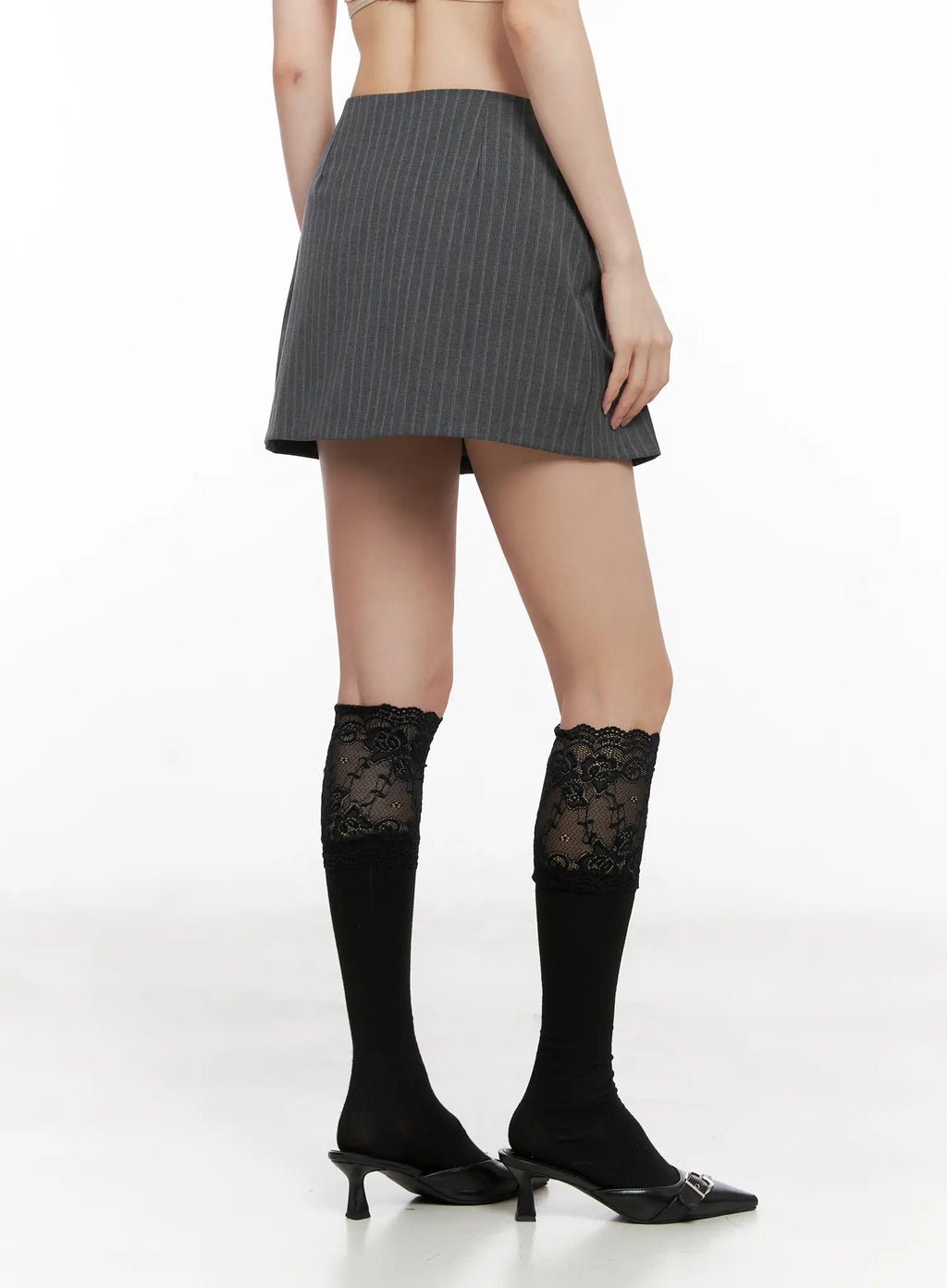 Striped Button Mini Skirt CG525