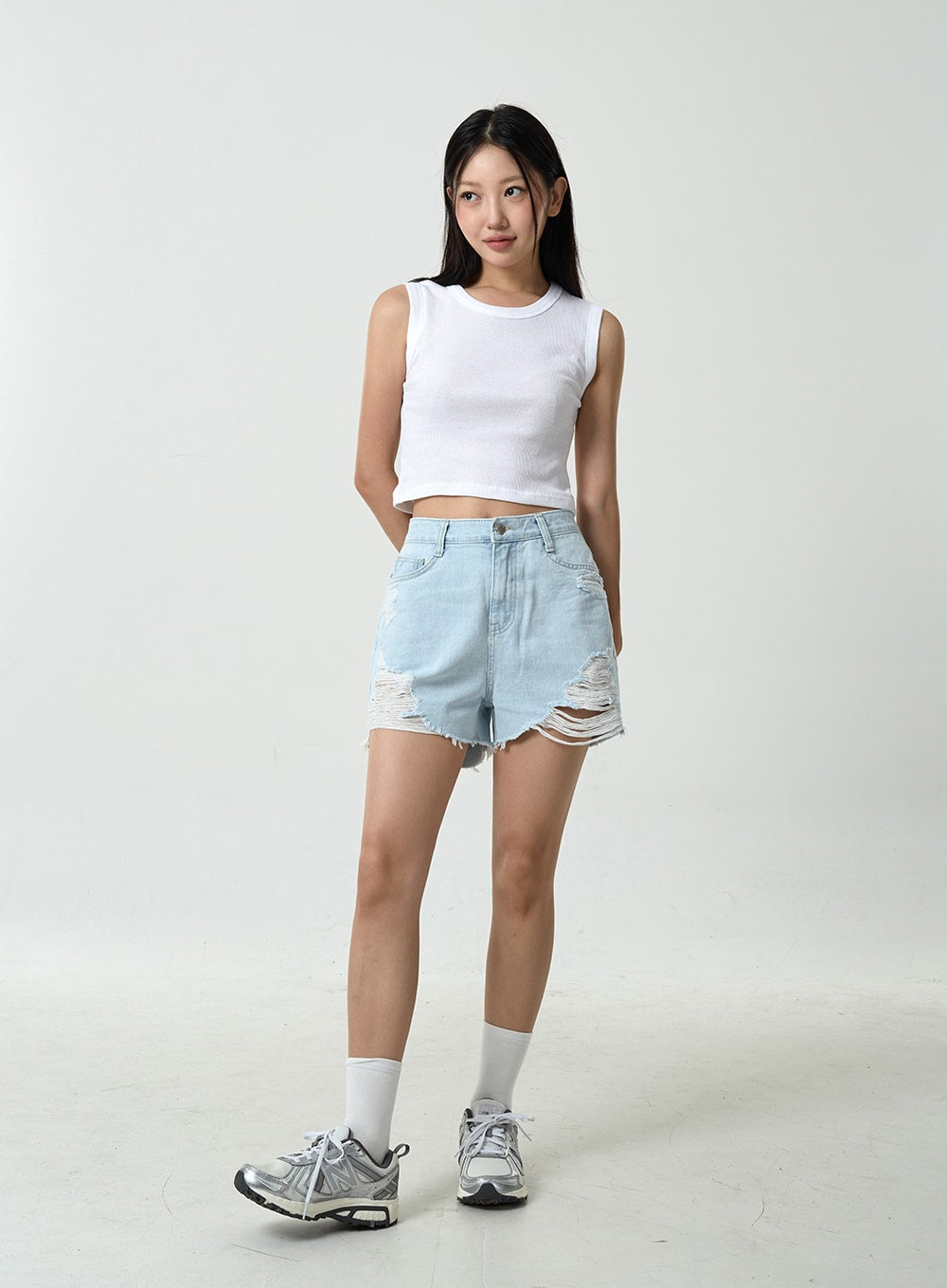 Basic Ribbed Cropped Tank Top CU13