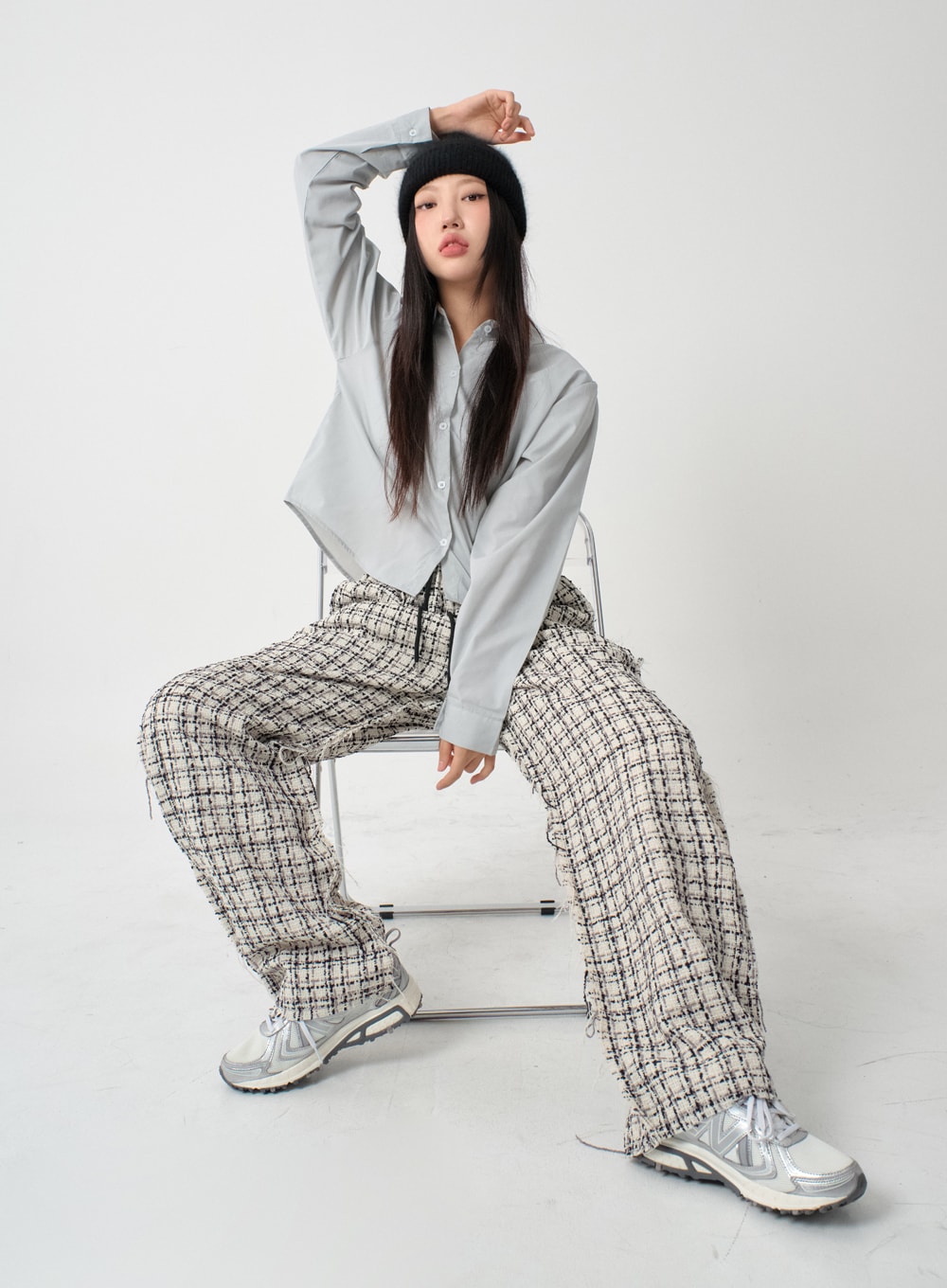 Cotton Cropped Long Sleeve T-Shirt IS15