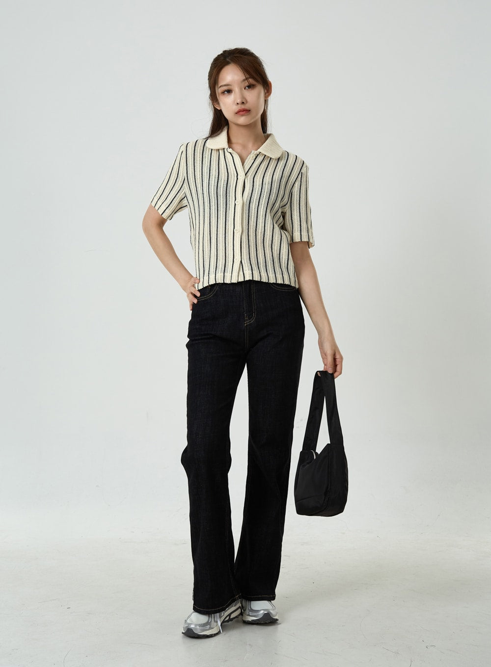 Semi Boot-Cut Raw Denim Pants CU11