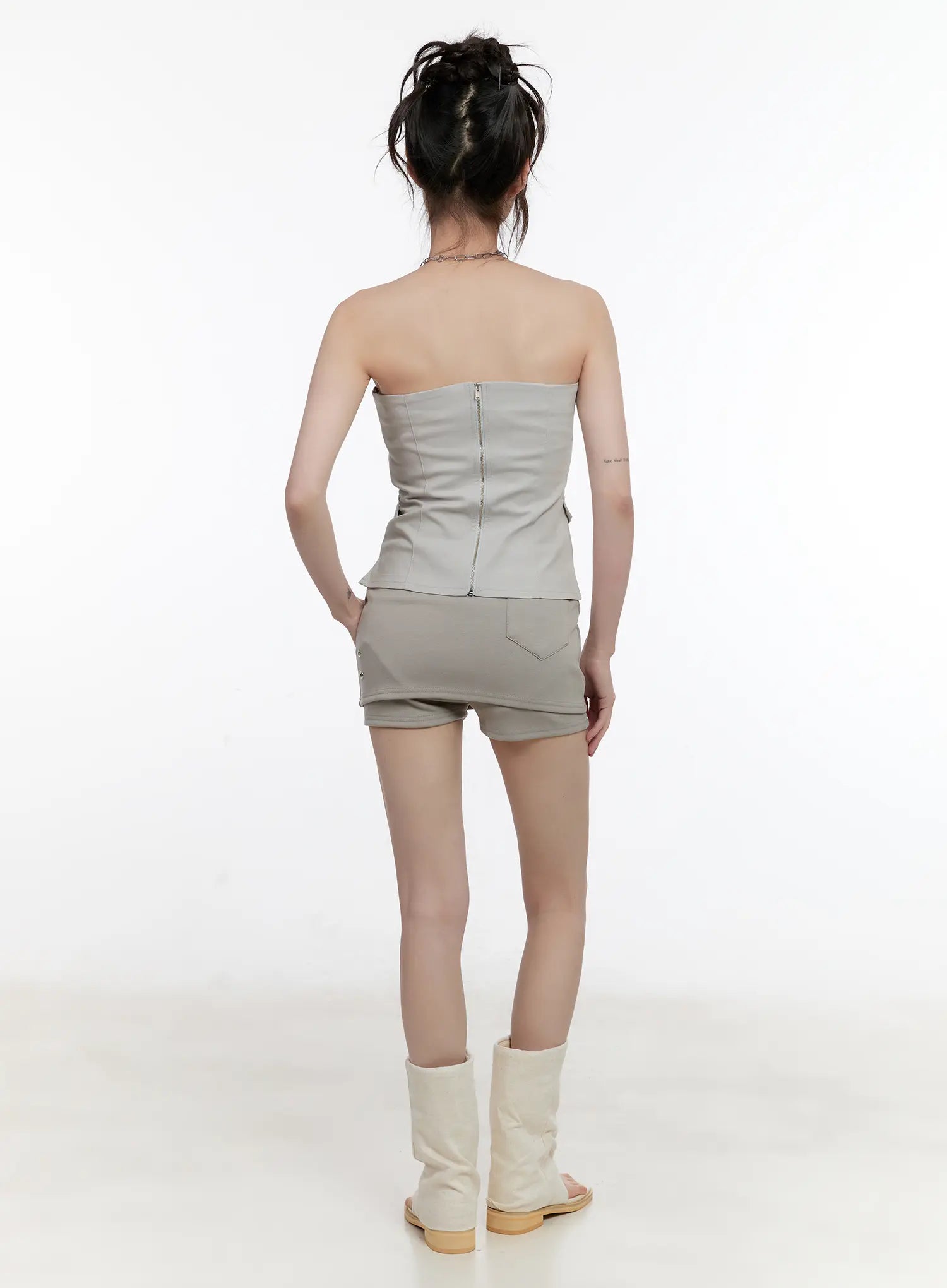 Lace-Up Strapless Corset Top CL507