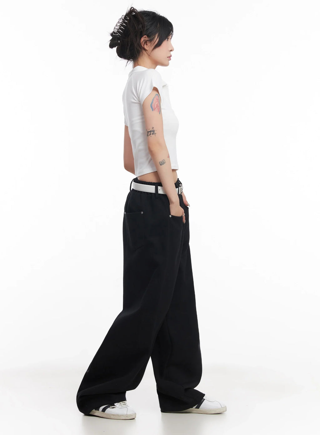 Cropped Collared Tee IC503