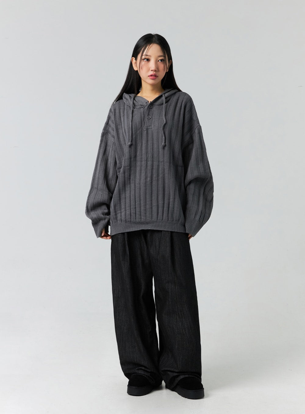 Buttoned Hooded Sweater CO323