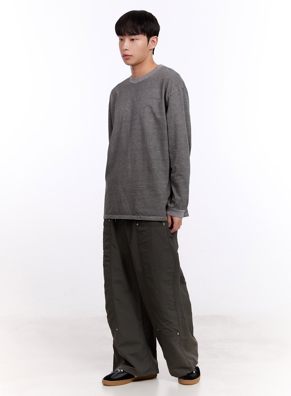 Men's Oversized Striped Long Sleeve Tee IM512