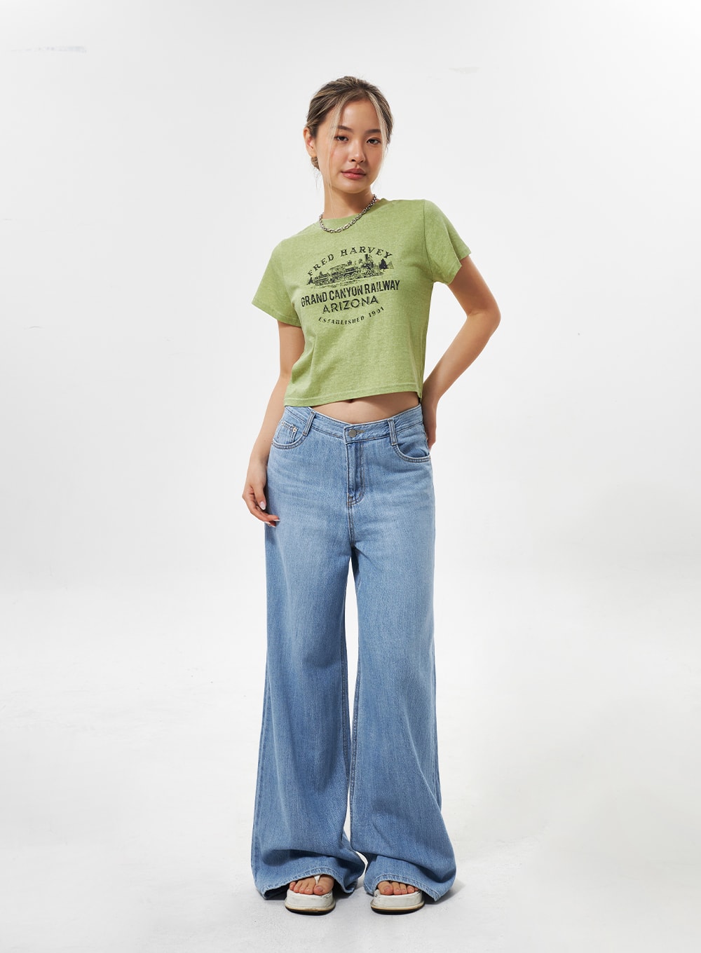 Cotton Graphic Cropped Tee CY331