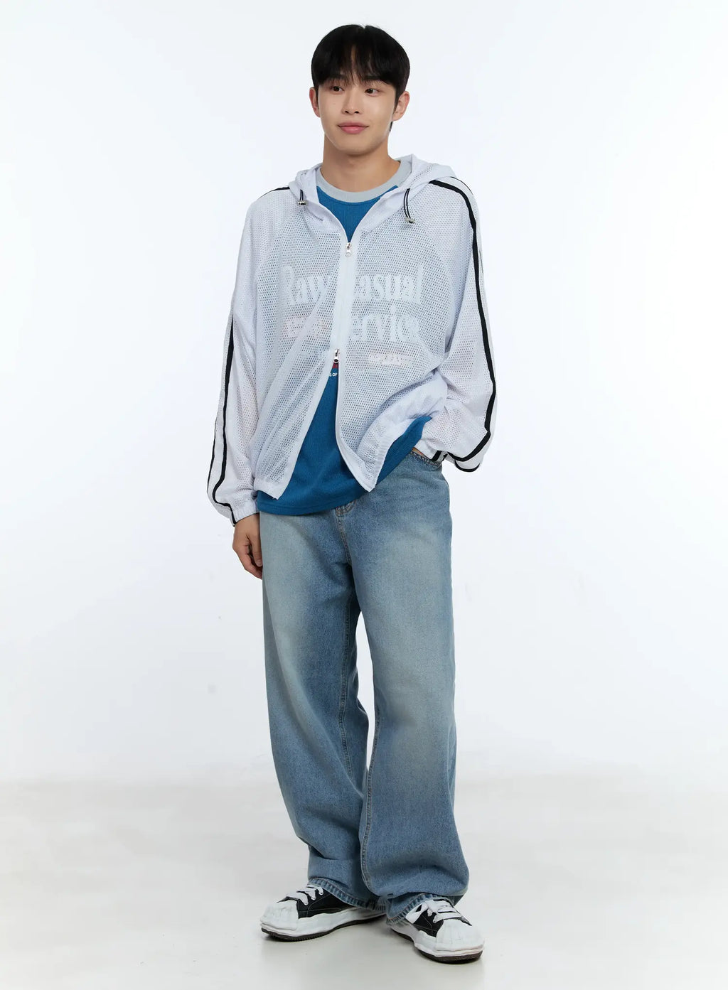 Men's Casual Wide Leg Washed Jeans IG519