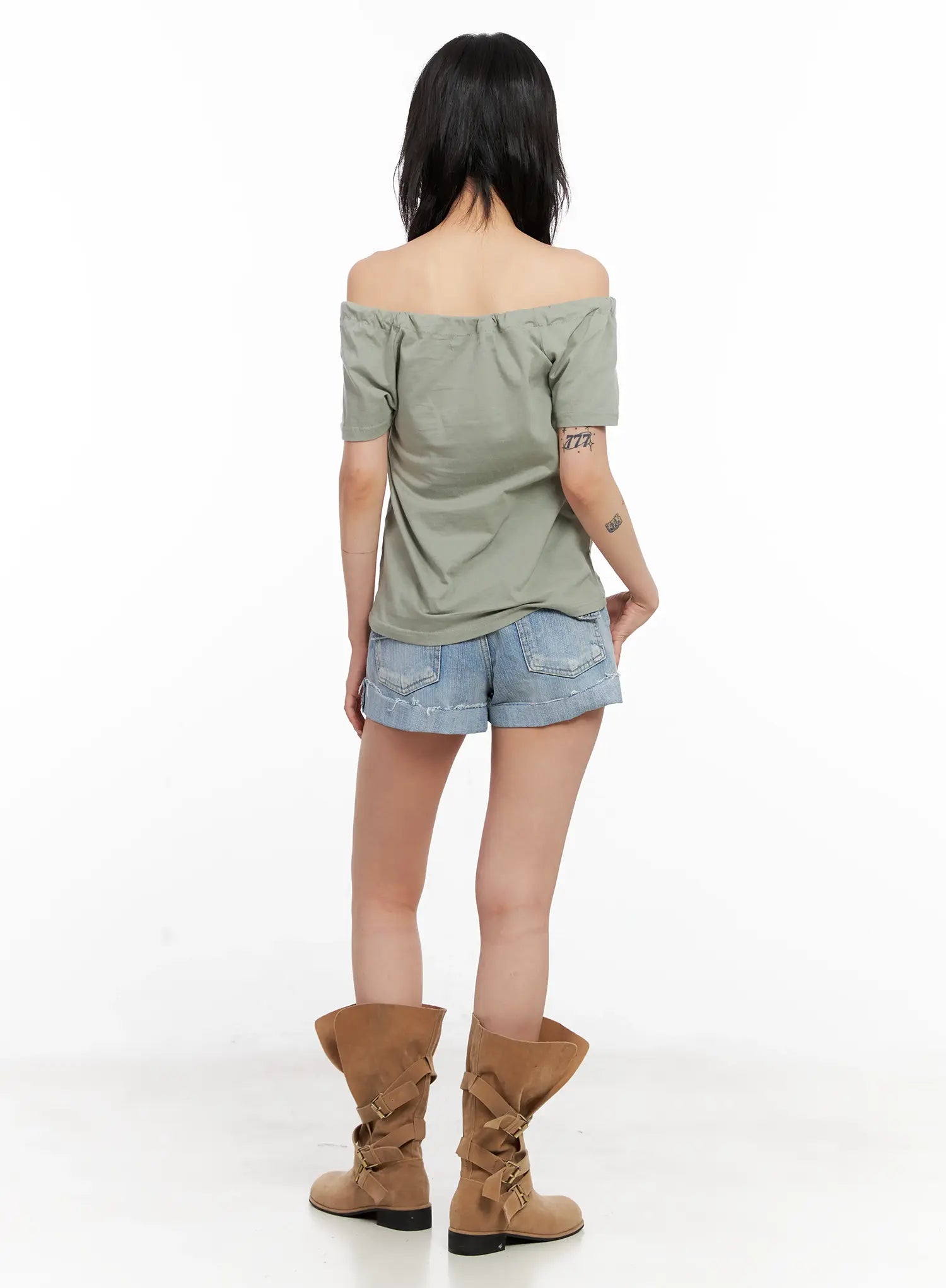 Off-Shoulder Drawstring Top CL528