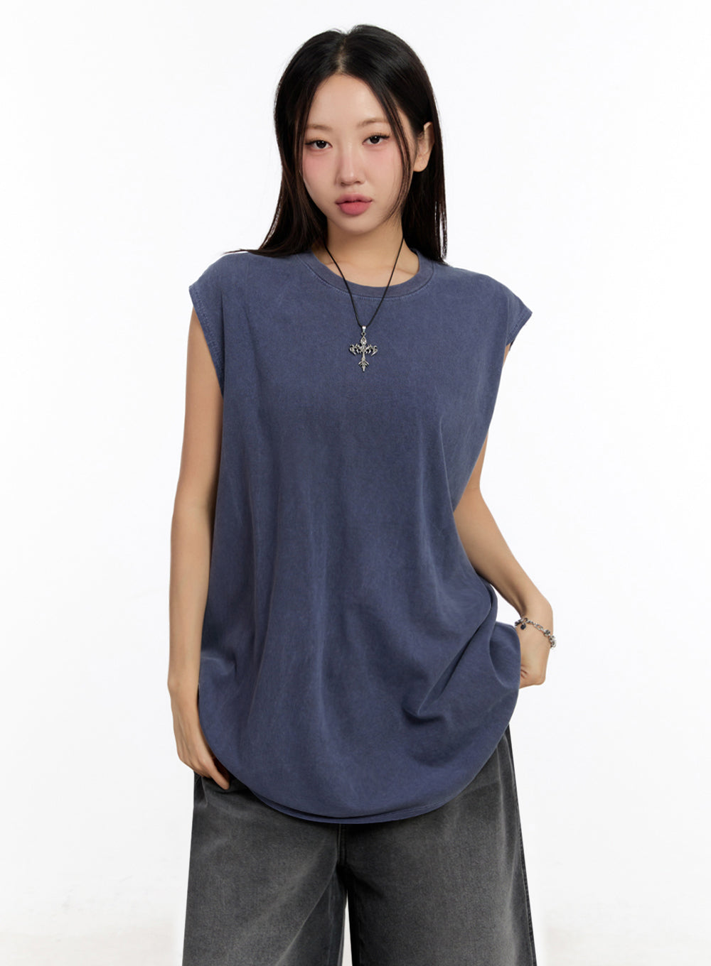 Relaxed-Fit Washed Tank Top IU509
