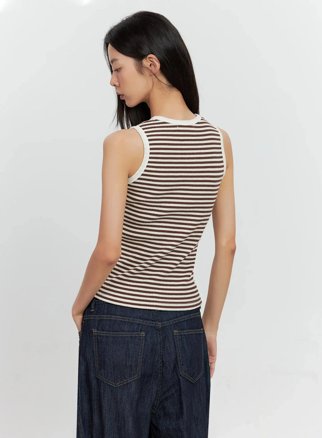 Striped Knit Tank Top IL528